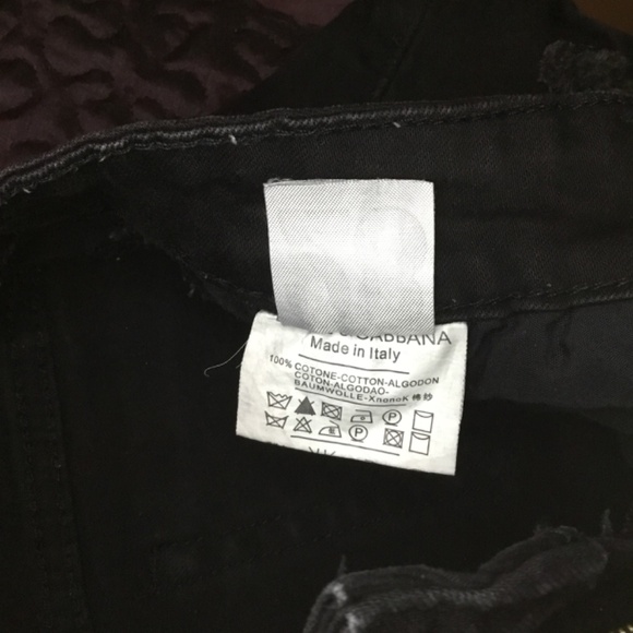 Black stretch denim Dolce and Gabbana Distressed Shorts - Size US 2/4 - Picture 9 of 9